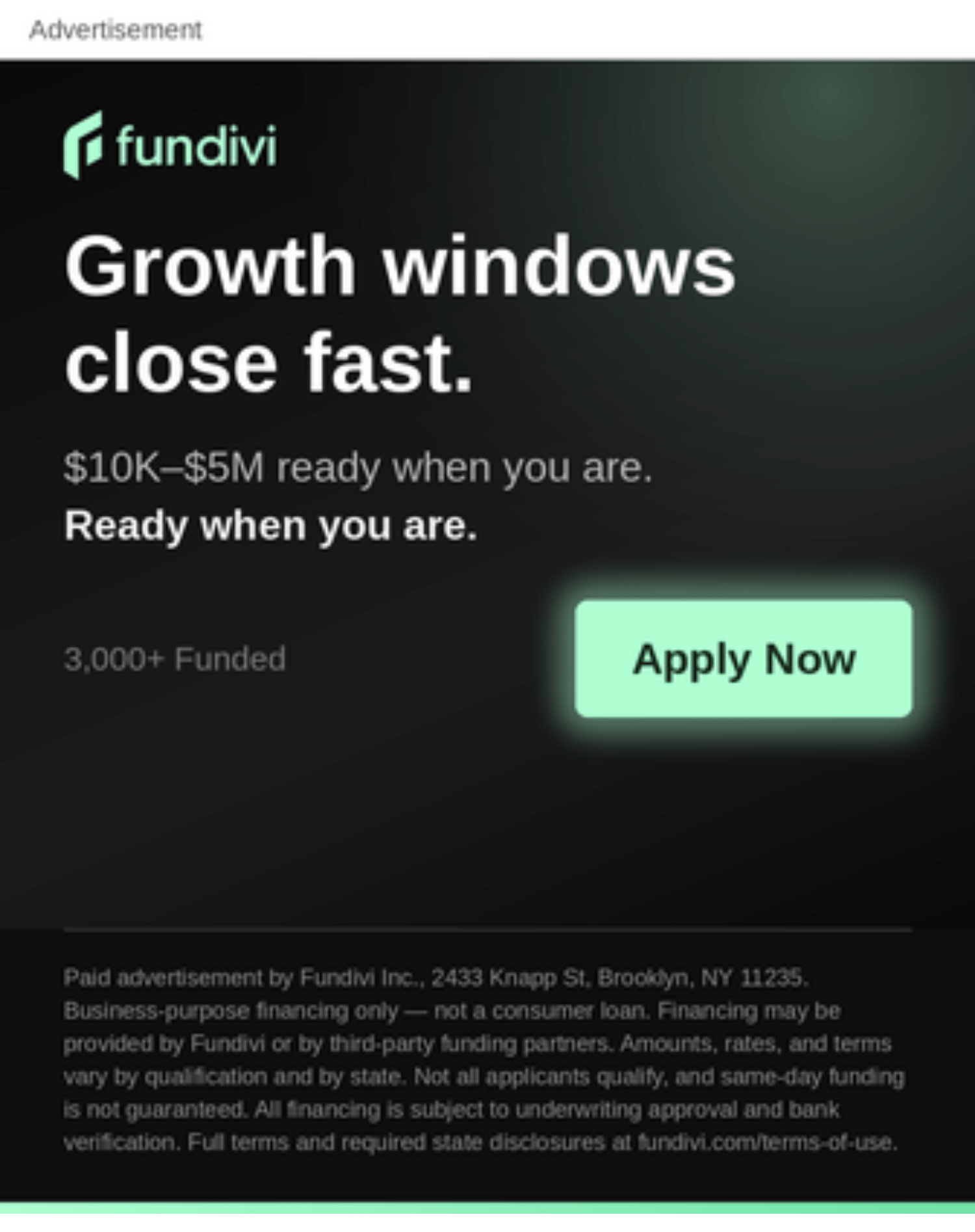 Flexible business financing solutions